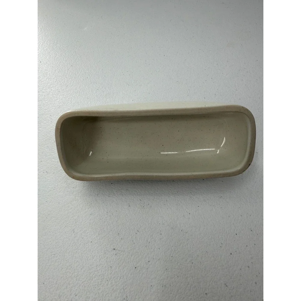 Hearthside Casual Elegance Butter Dish Lid Stoneware Japan Speckled Brown Trim